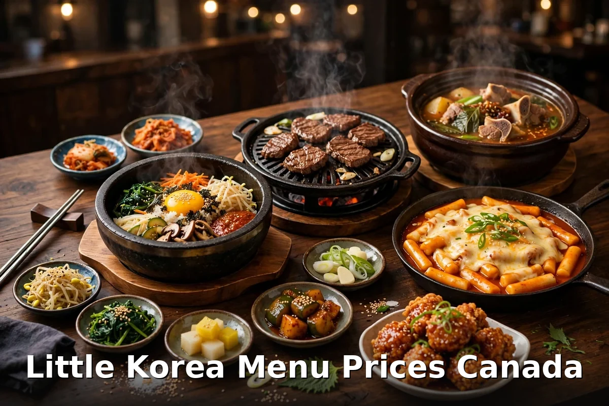 Korean BBQ spread with bulgogi and banchan at Little Korea, little korea menu prices canada 2026