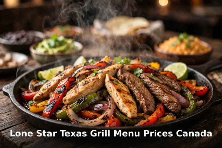 Sizzling chicken and steak fajita skillet, lone star texas grill menu prices canada