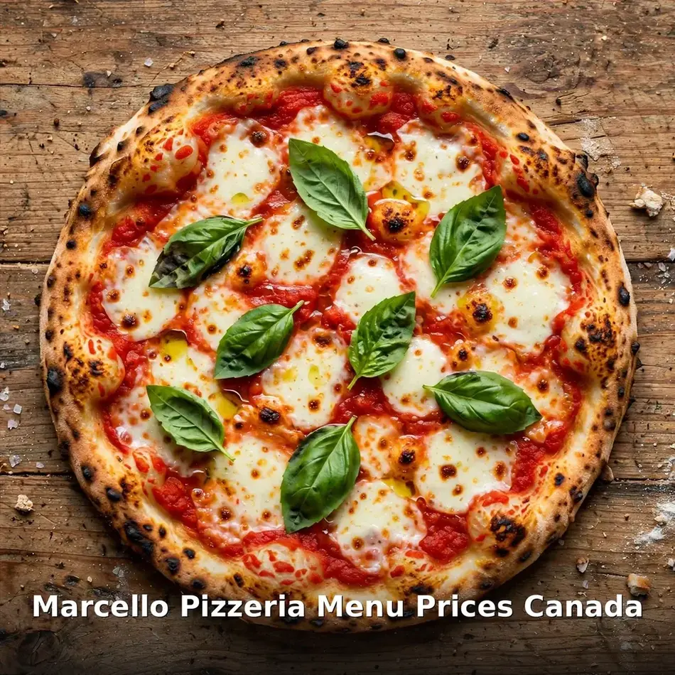 Marcello Pizzeria menu prices Canada - wood-fired thin-crust margherita pizza