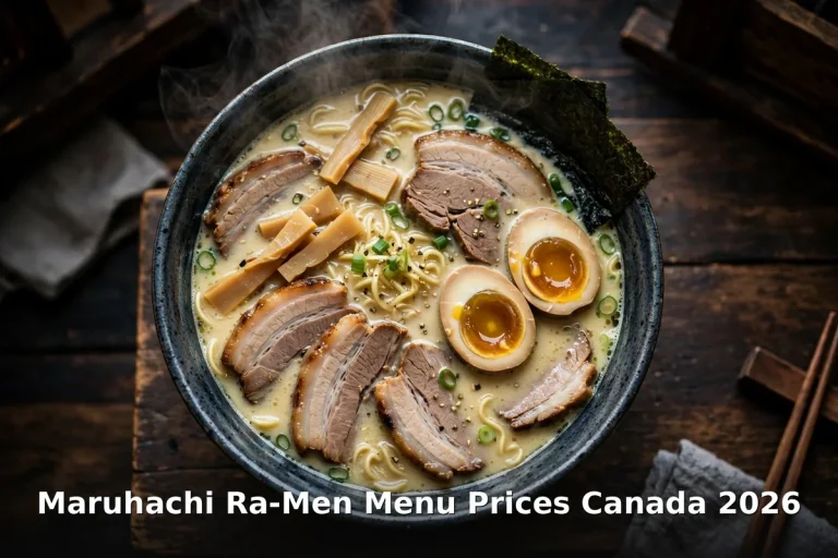 Maruhachi Ra-Men menu prices Canada - creamy chicken broth ramen with cha-shu pork and soft-boiled egg