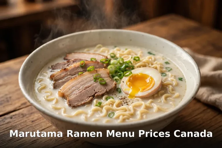Creamy chicken tori-paitan ramen bowl with tamago egg at Marutama Ramen, marutama ramen menu prices canada 2026