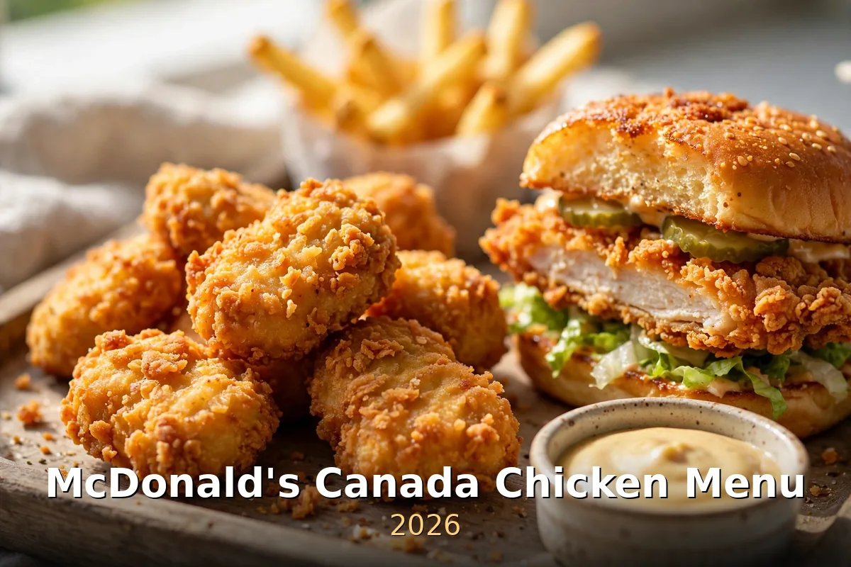 McDonald's Canada crispy chicken nuggets and chicken sandwich, McDonald's Canada chicken menu prices 2026