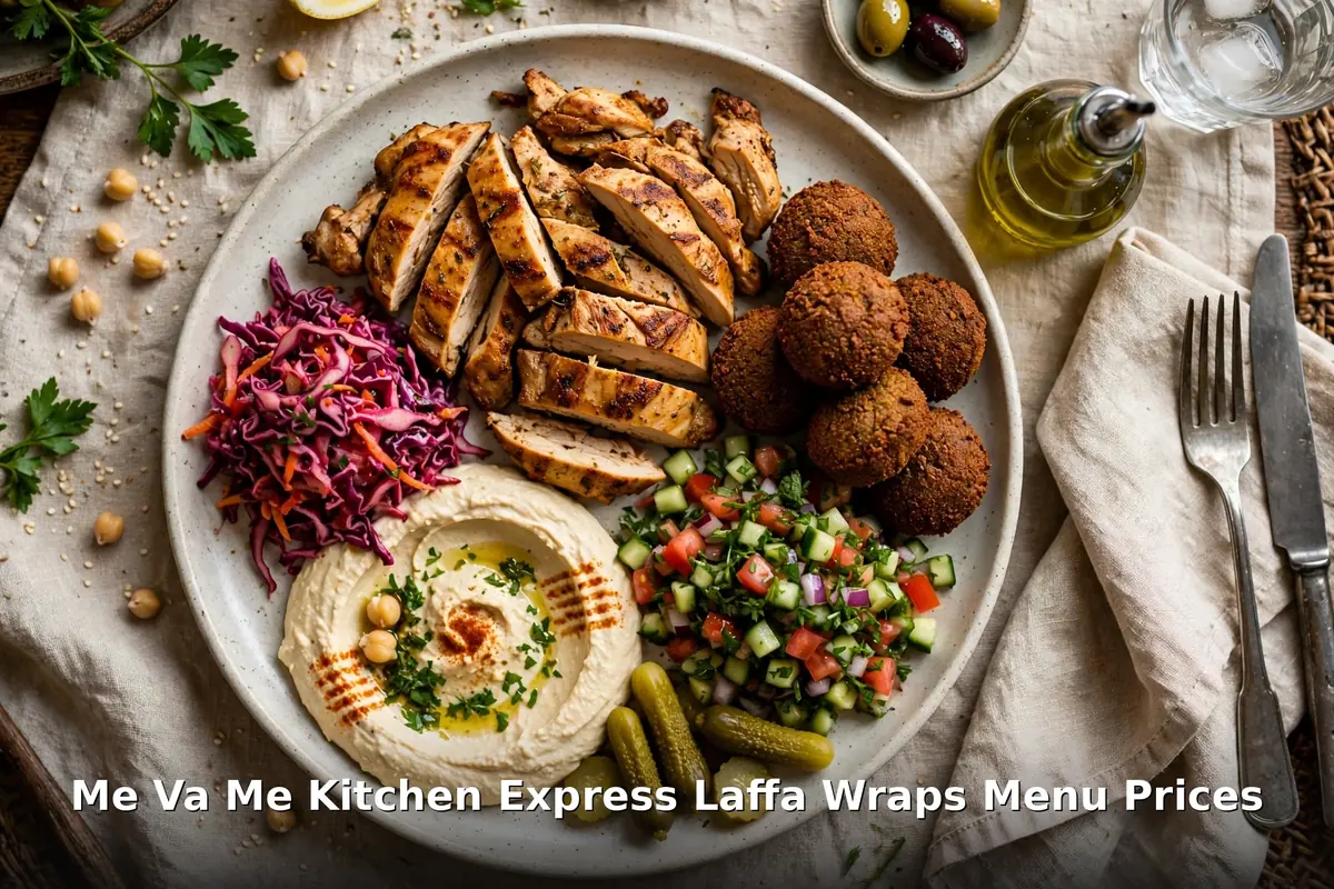 Me Va Me Kitchen Express laffa wrap with shawarma and fresh salad, me va me kitchen express prices canada