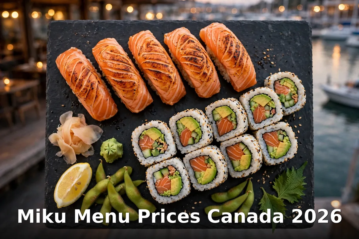 Flame-seared Aburi sushi platter at Miku Restaurant Vancouver, miku menu prices canada 2026