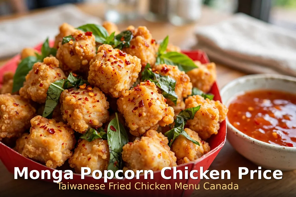 Taiwanese popcorn chicken with chilli basil and sweet chilli sauce, monga popcorn chicken price