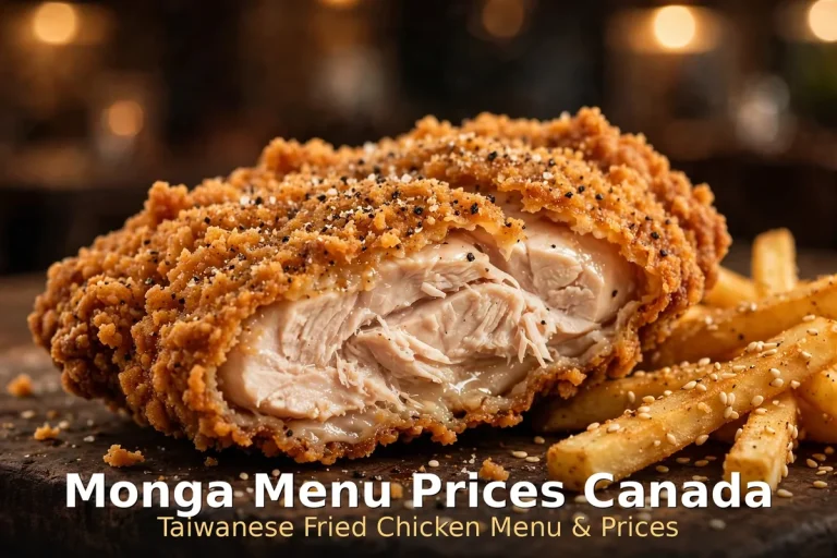 Crispy Taiwanese fried chicken fillet with sesame fries, monga menu prices canada