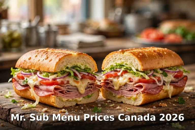 Mr. Sub Menu Prices Canada 2026, AI toasted sub photo with keyword text overlay