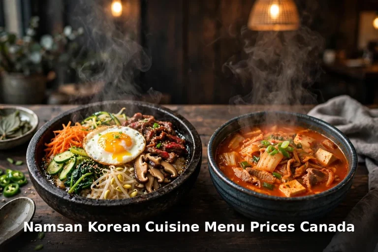 Namsan menu prices Canada - Korean BBQ spread with bulgogi and sides, namsan menu prices