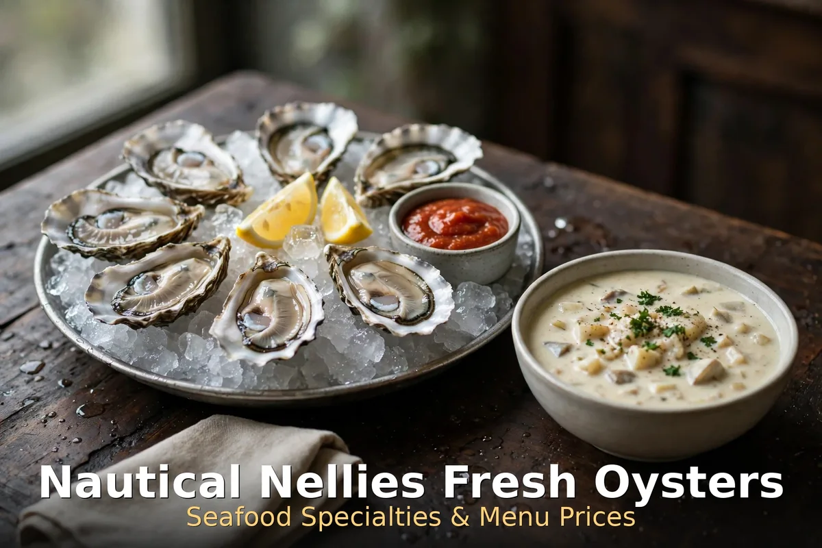 Nautical Nellies seafood menu Victoria: fresh oysters and clam chowder, nautical nellies seafood prices