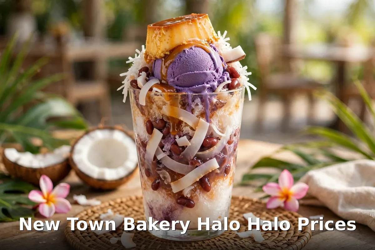 New Town Bakery halo halo with ube ice cream and coconut, new town bakery halo halo price canada