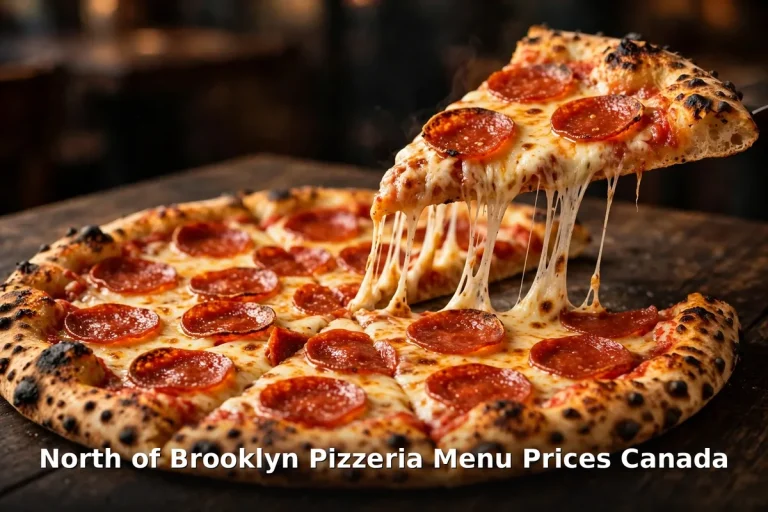 North of Brooklyn Pizzeria menu prices Canada 2026: AI-generated New York style pepperoni pizza with cheese pull, north of brooklyn pizzeria menu prices
