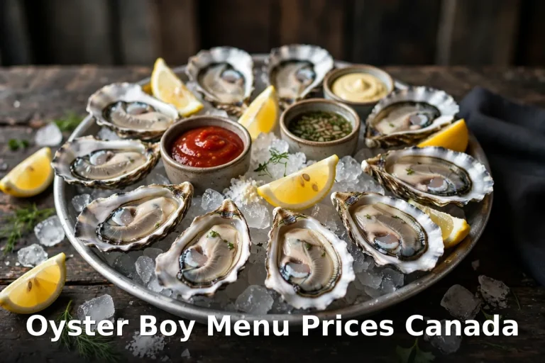 Oyster Boy menu prices Canada - oyster platter on ice with lemon and sauces, oyster boy menu prices canada
