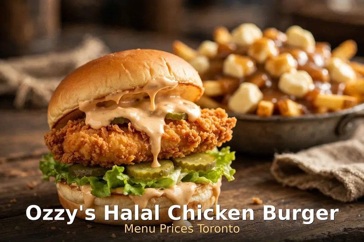 Ozzy's Burgers Fried Chicken Burger Toronto, ozzy's burgers toronto prices, halal fried chicken burger $14.99