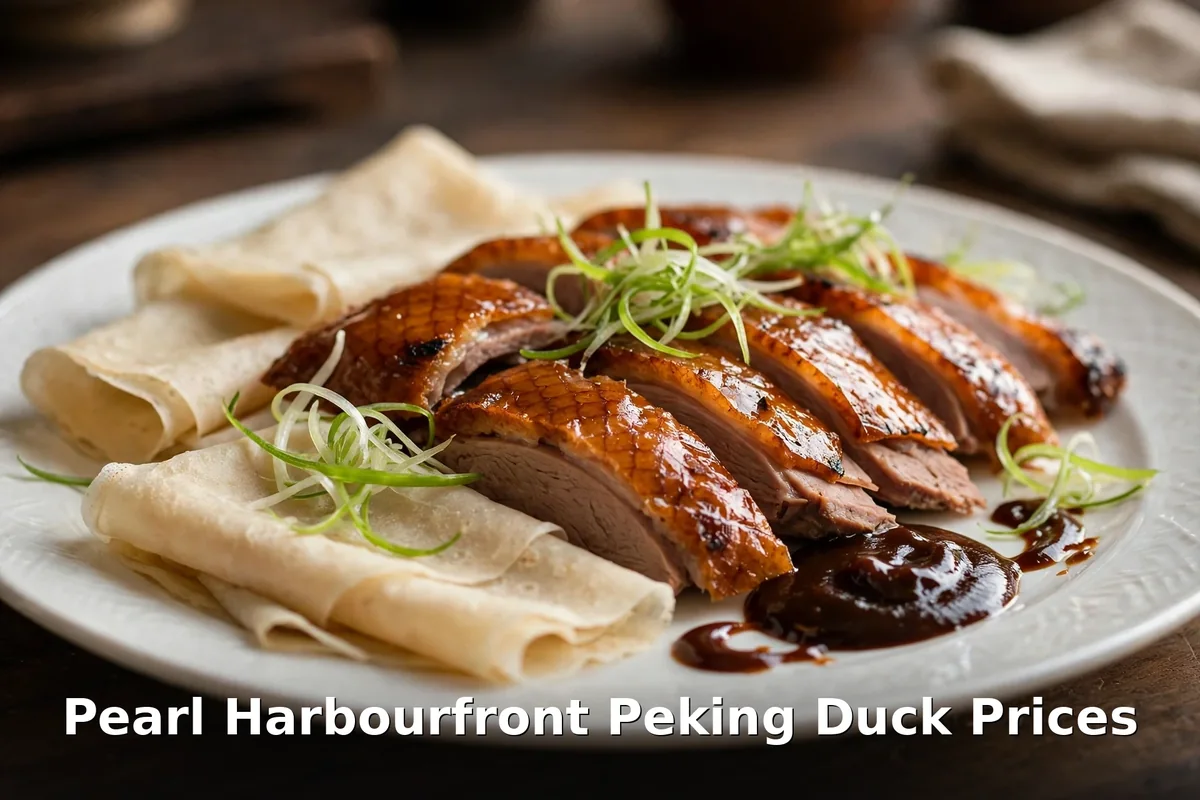 Sliced Peking duck with pancakes and green onions, Pearl Harbourfront Peking Duck prices Toronto