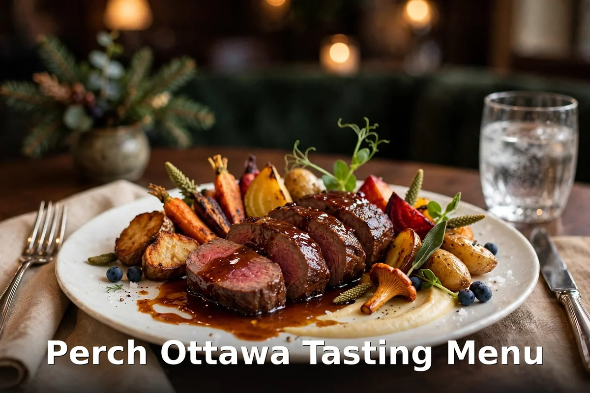 Perch Ottawa tasting menu, fine dining plated course with seasonal Canadian ingredients at the Ottawa restaurant