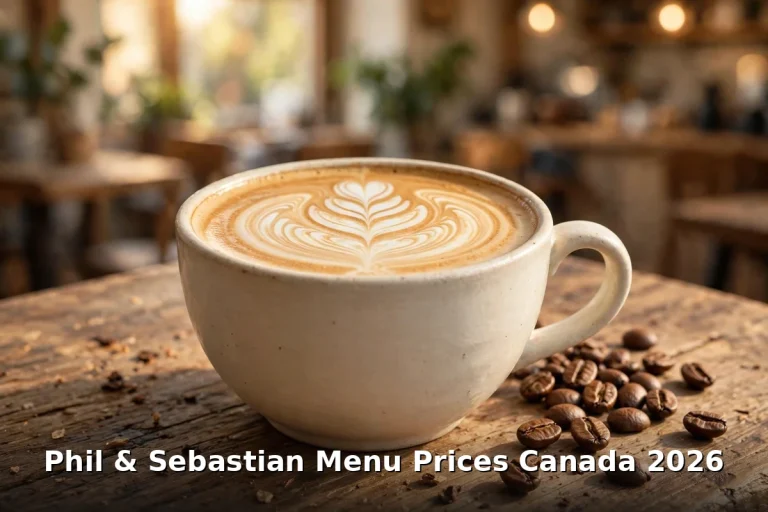 Phil & Sebastian menu prices Canada