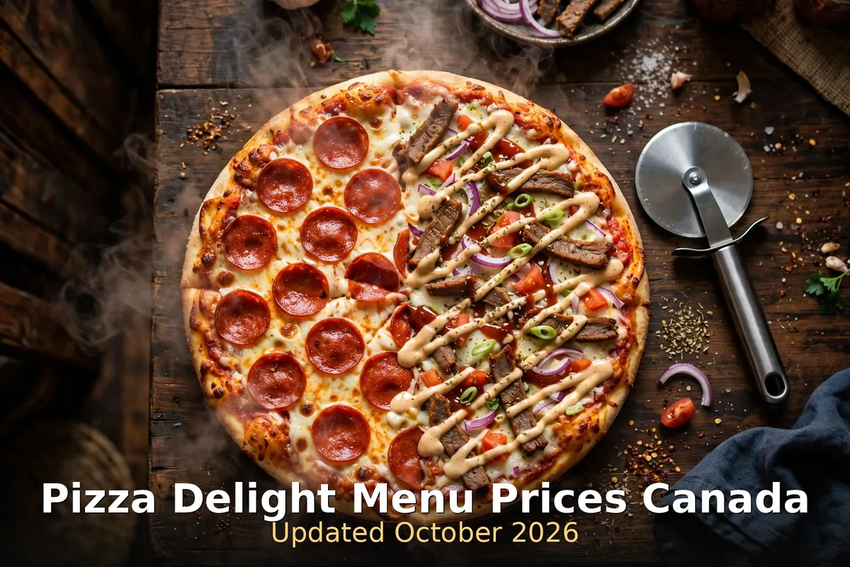 Pizza Delight menu prices Canada 2026: donair pizza and garlic cheese fingers