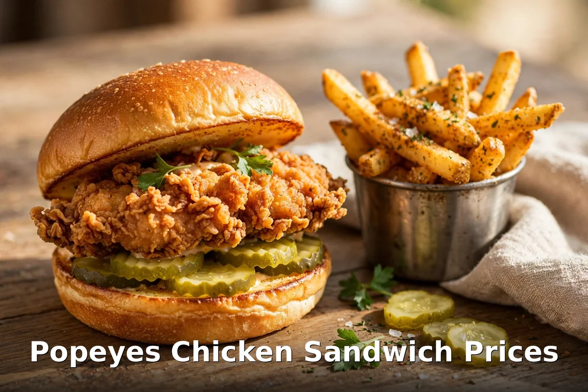 Popeyes crispy chicken sandwich with cajun fries, popeyes chicken sandwich price canada