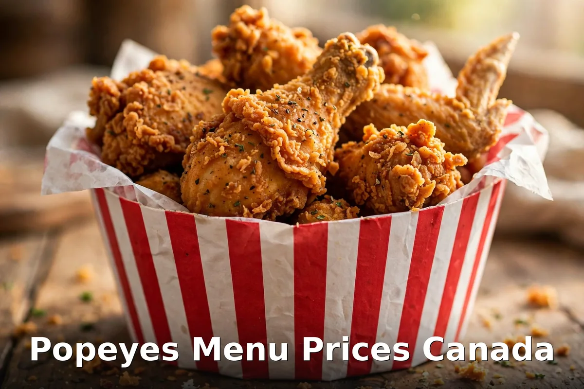 Popeyes menu prices Canada - crispy Louisiana-style fried chicken bucket, popeyes menu prices