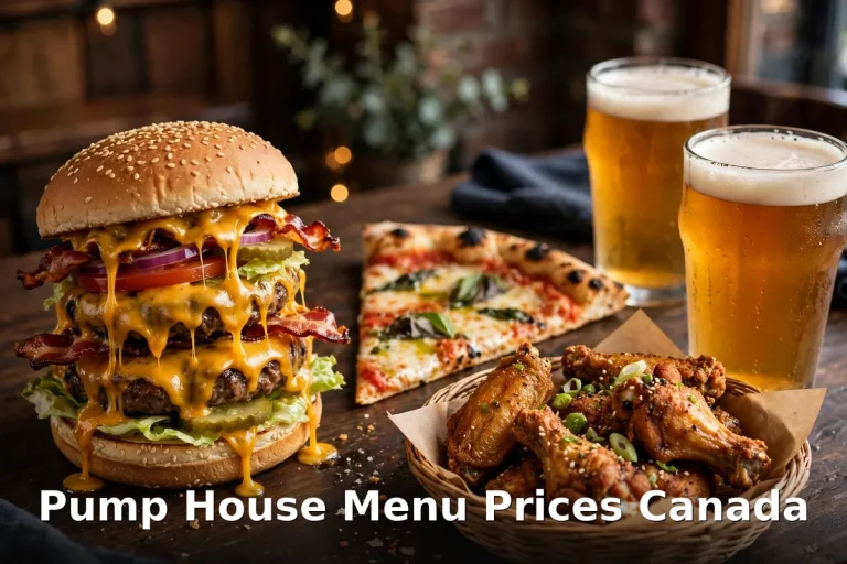 Pump House brewpub spread Moncton NB, Pump House menu prices Canada 2026