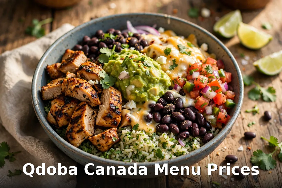 Qdoba Canada menu prices 2026: build-your-own burrito bowl with free queso and guacamole