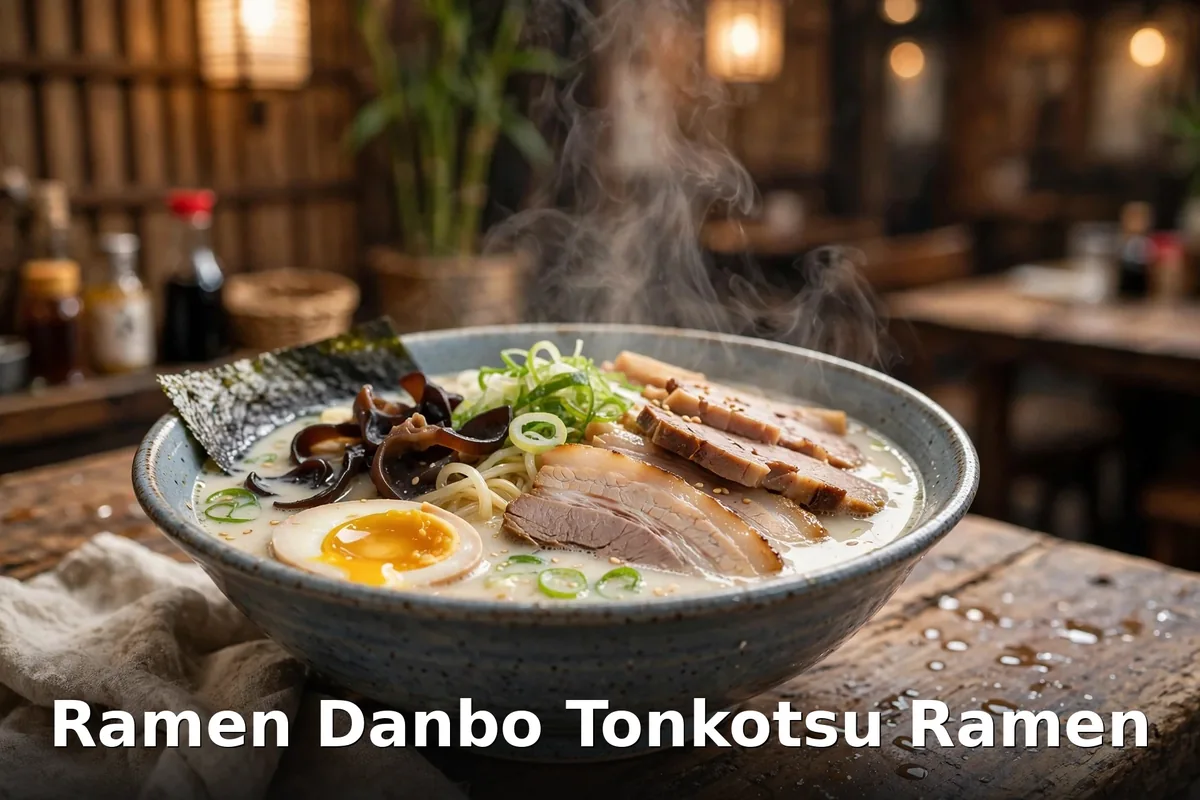 Ramen Danbo tonkotsu ramen with chashu pork and ajitama egg, ramen danbo tonkotsu ramen prices canada