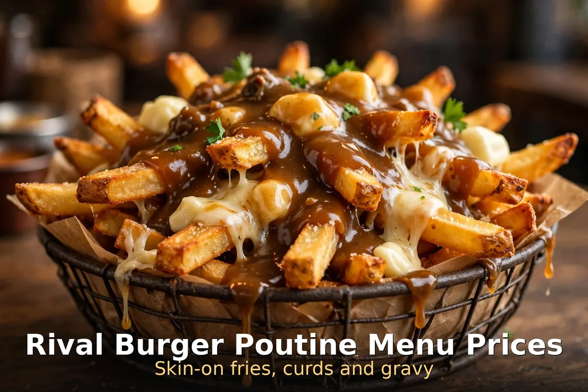 Rival Burger Edmonton menu prices, crispy smash burger with melted cheese and hot poutine at Rival Burger Canada