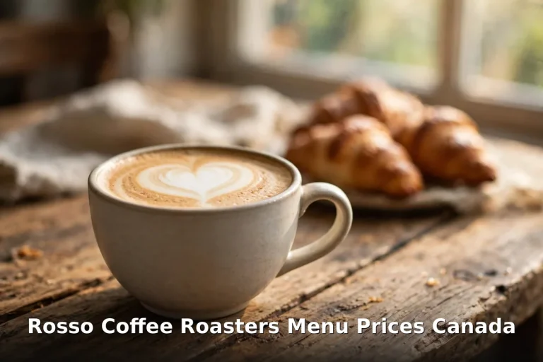 Rosso Coffee Roasters menu prices Canada