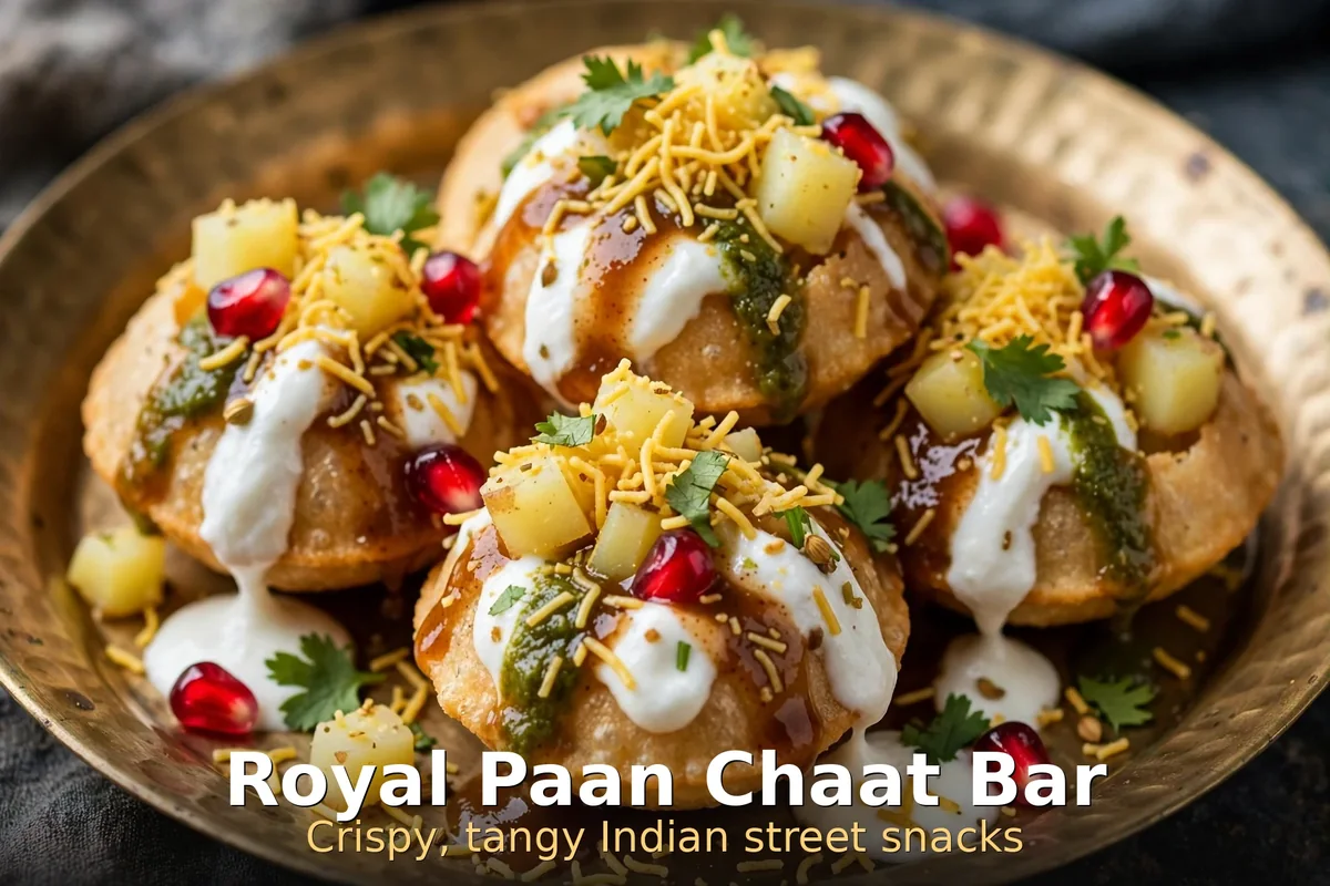 Sev batata puri at the Royal Paan chaat bar, royal paan menu prices canada