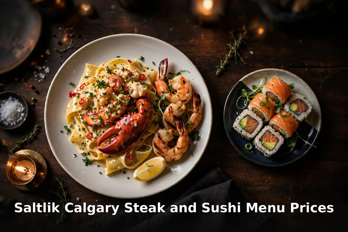 Saltlik Calgary lobster spaghetti and salmon sushi roll
