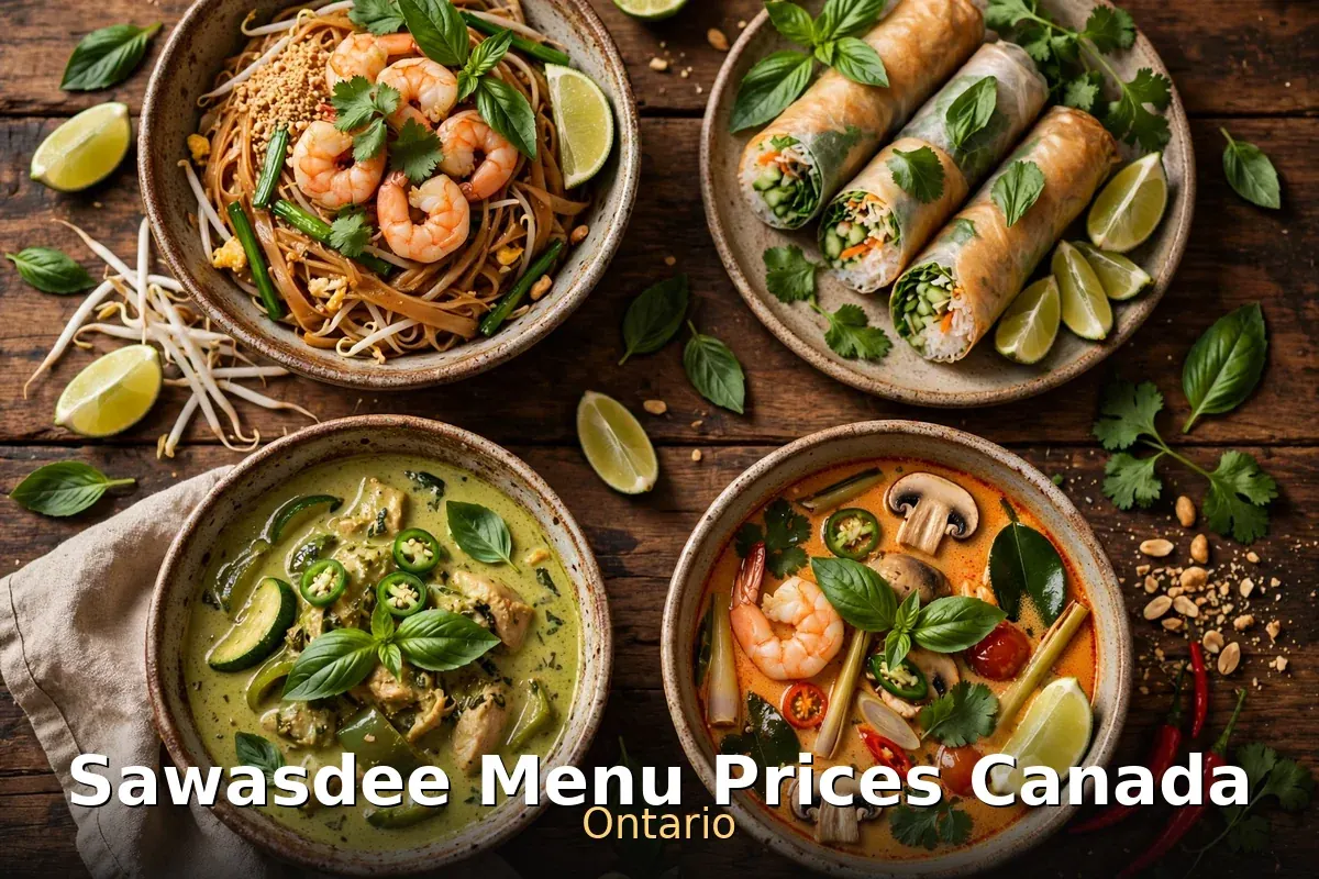 Sawasdee menu prices, Thai curries and pad thai at Sawasdee Thai Cuisine Toronto Canada 2026
