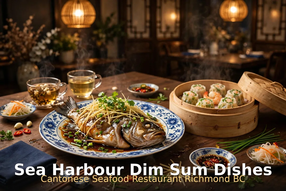Sea Harbour dim sum dishes, Sea Harbour Cantonese seafood restaurant Richmond BC