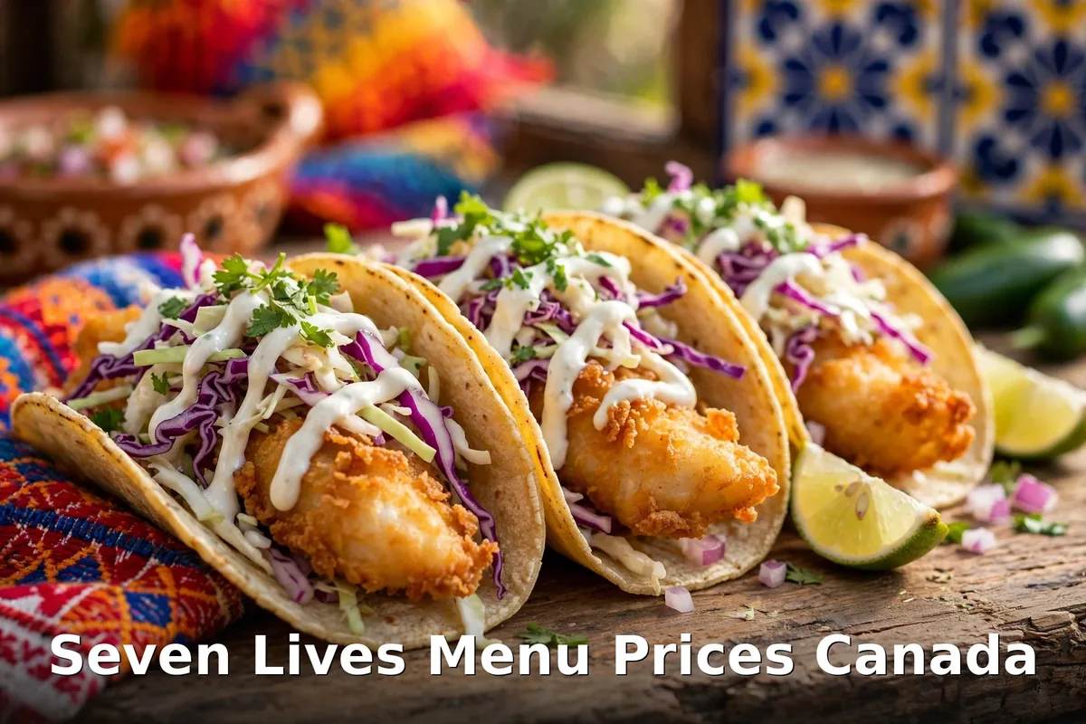 Seven Lives menu prices, Baja-style Gobernador tacos at Seven Lives Toronto Canada 2026