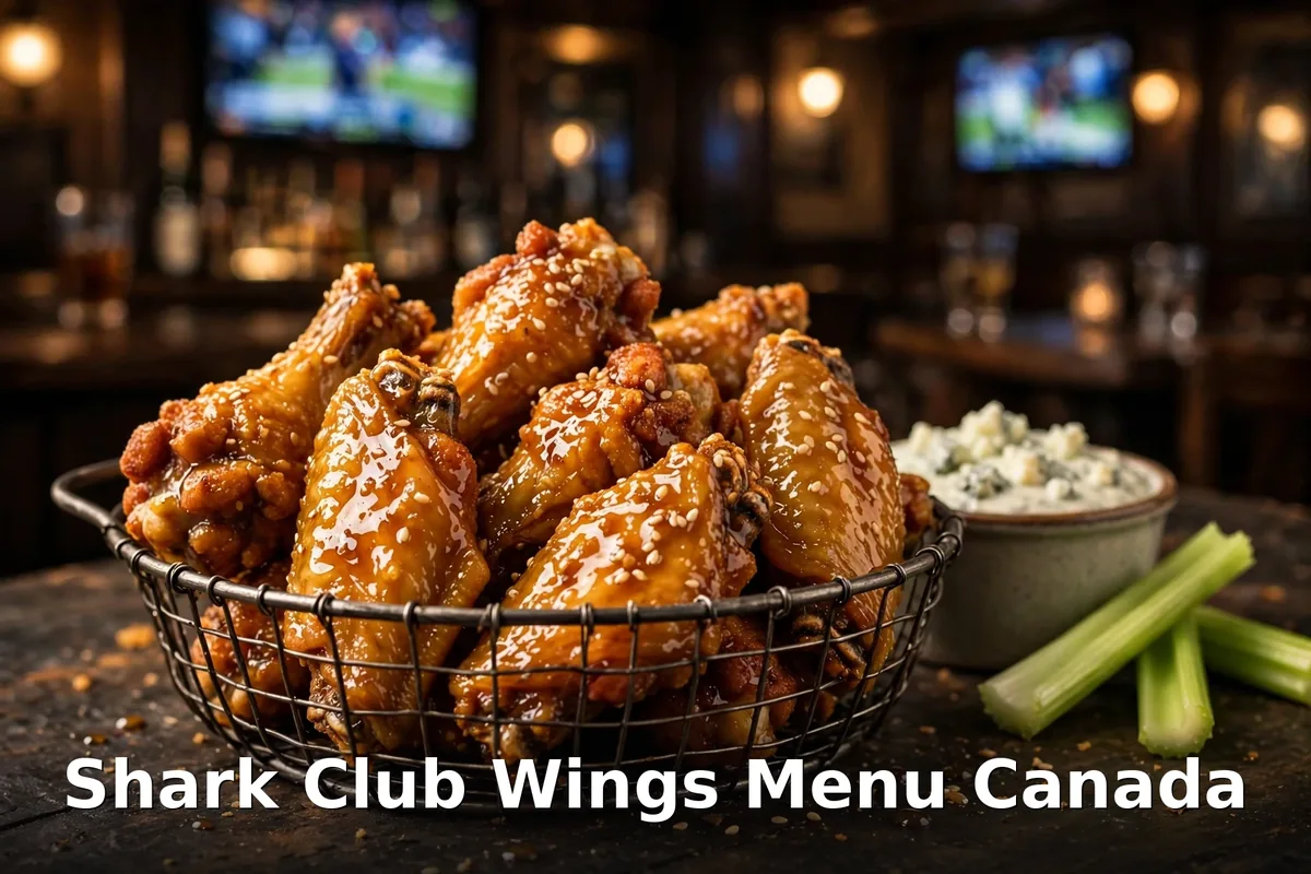 Basket of Shark Club chicken wings with blue cheese dip, shark club chicken wings price canada