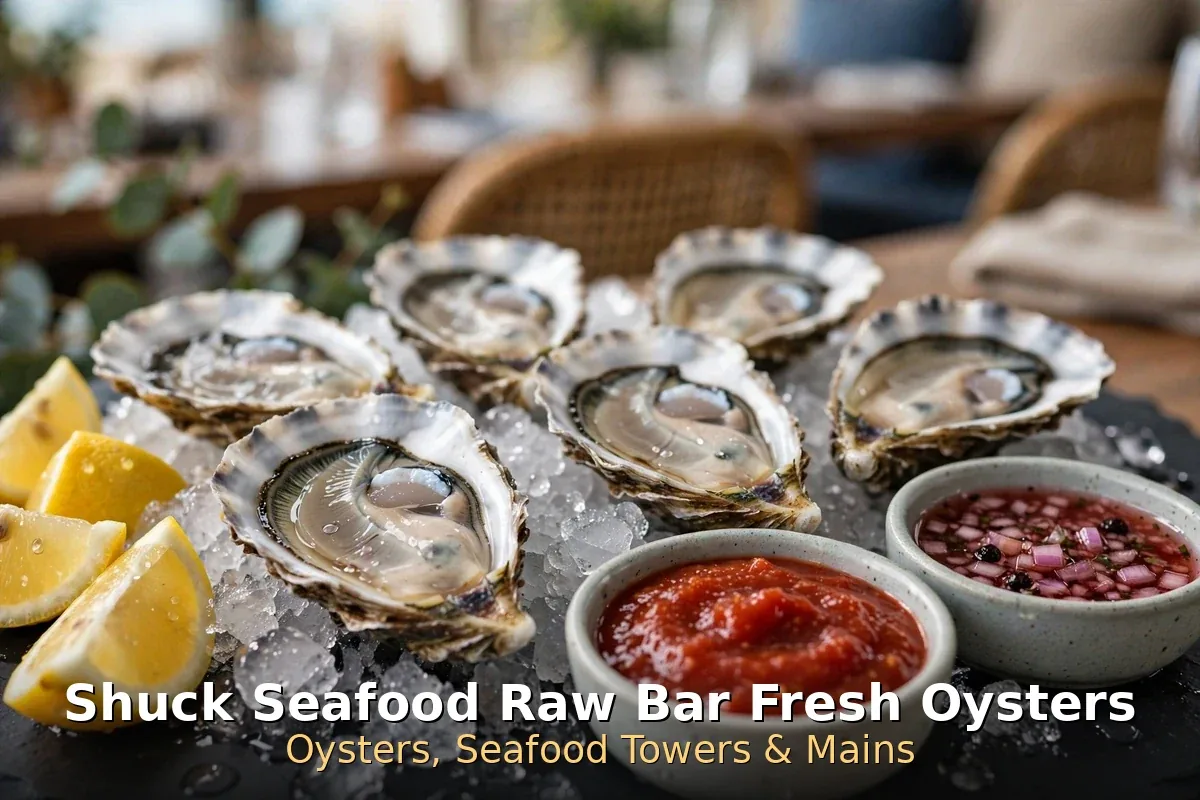 Shuck Seafood Raw Bar fresh oysters Halifax, Shuck Seafood Raw Bar menu prices Canada raw bar dishes