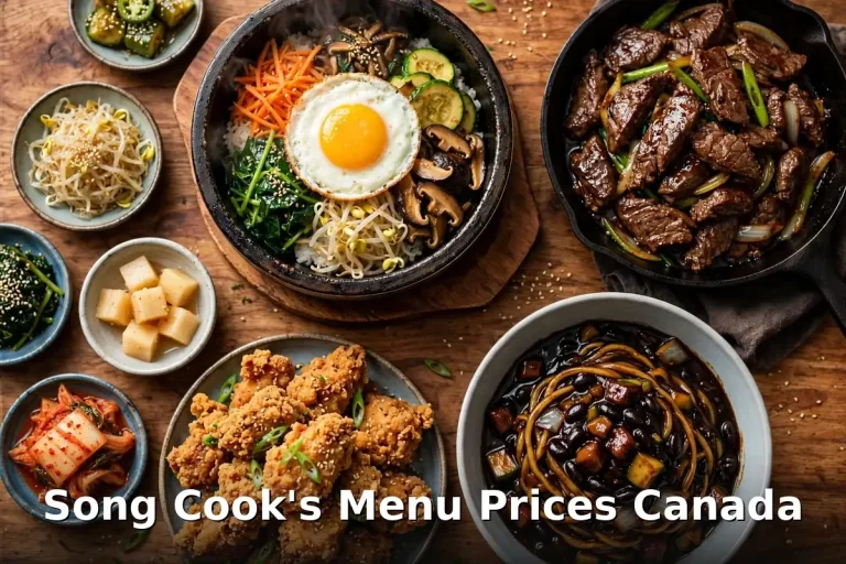 Song Cook's menu prices Canada