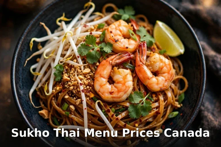Sukho Thai menu prices Canada 2026: pad thai and Thai curries at a Toronto Thai restaurant