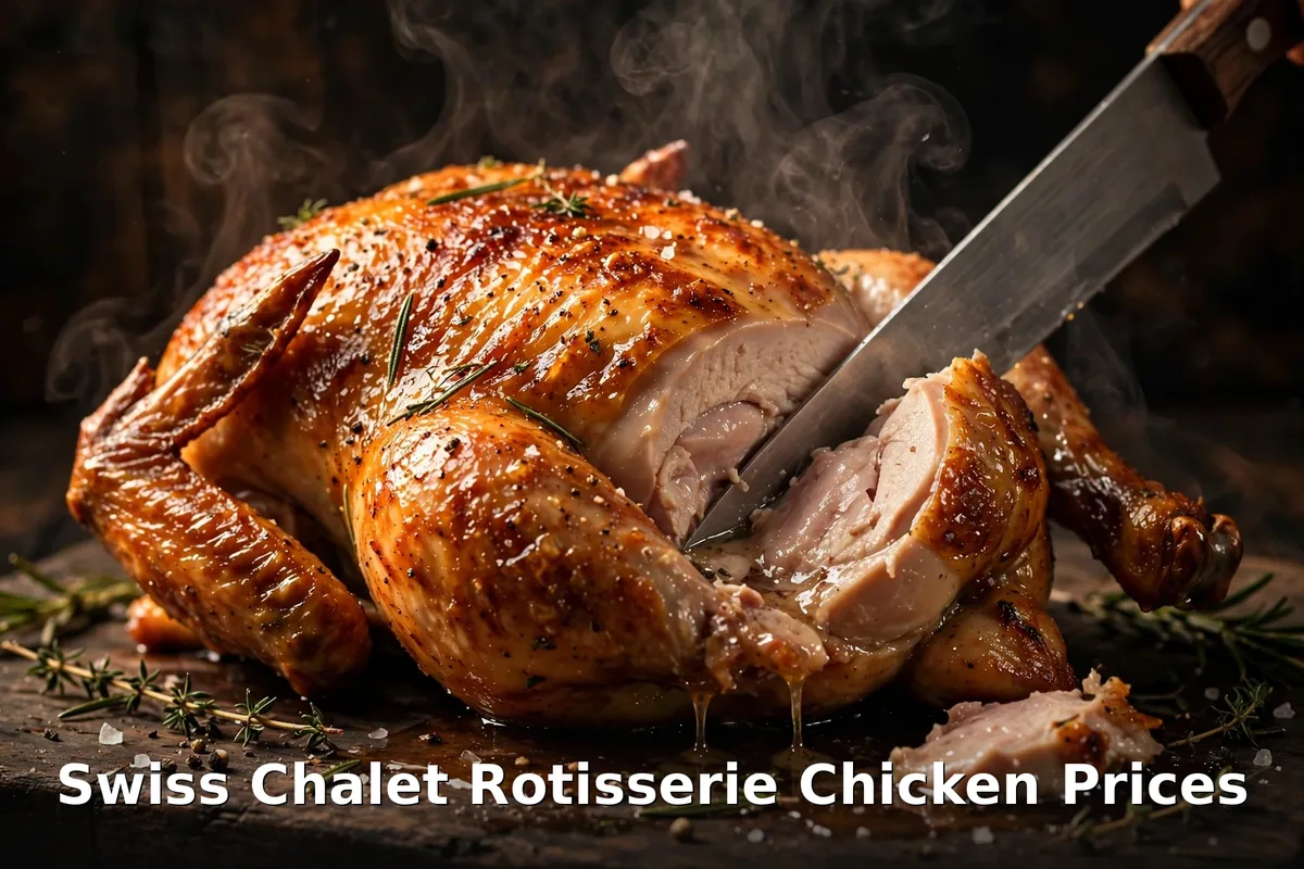 Swiss Chalet rotisserie chicken close-up, swiss chalet rotisserie chicken menu prices canada 2026