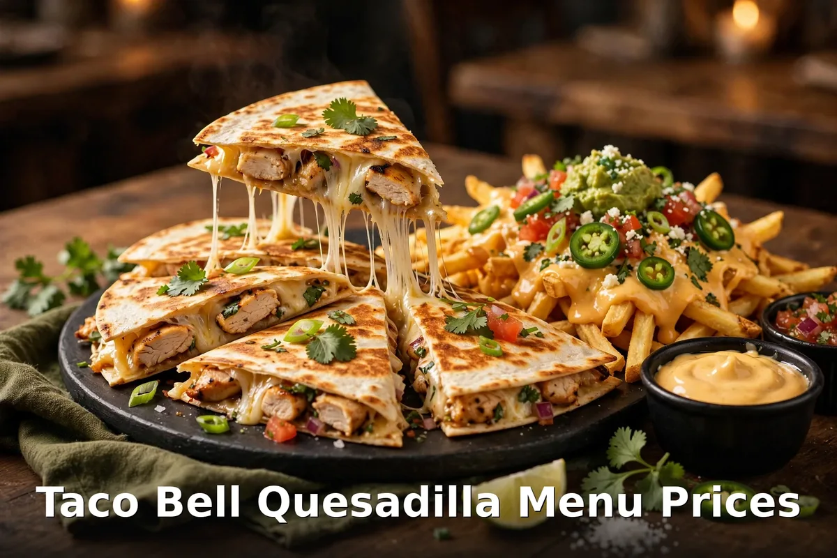 Taco Bell quesadilla menu prices Canada - grilled chicken quesadilla and loaded nacho fries