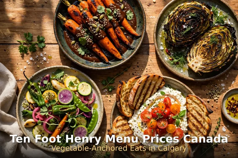 Appetizing spread of roasted carrots, charred cabbage, vegetable plates and whipped feta at Ten Foot Henry, ten foot henry menu prices canada 2026