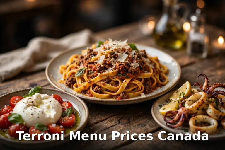 Terroni menu prices Canada 2026: handmade Italian pasta with fresh ingredients