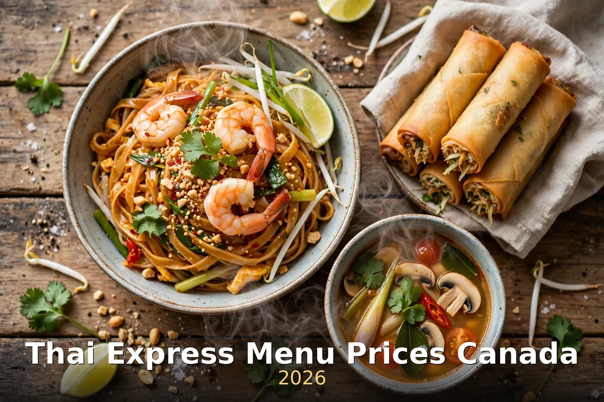Thaï Express menu prices Canada 2026: pad thai, curry and Thai dishes