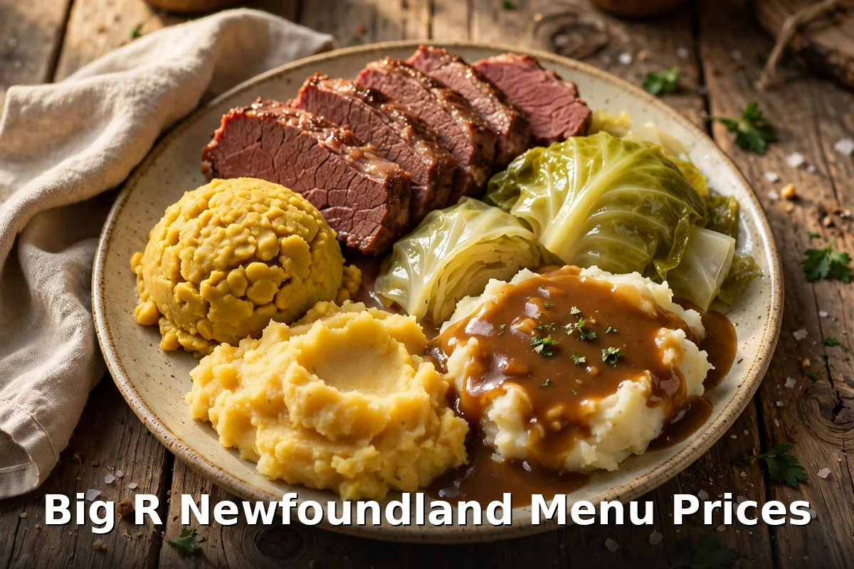 Big R Jiggs dinner plate, big r newfoundland menu prices
