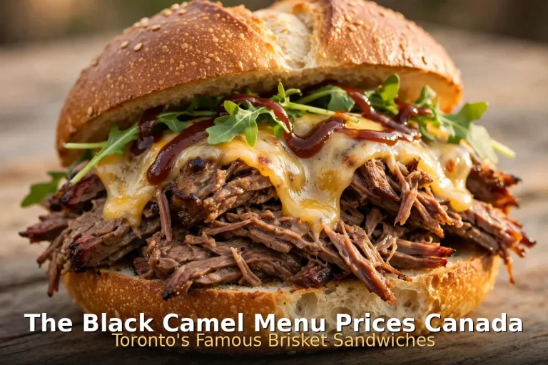 Slow-roasted brisket sandwich at The Black Camel Toronto, black camel menu prices canada 2026