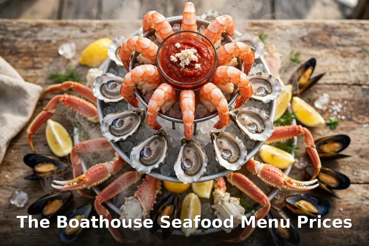 Seafood tower with oysters, shrimp and crab at The Boathouse, the boathouse menu prices canada