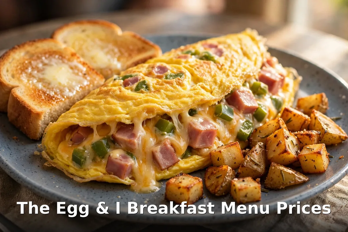 The Egg and I omelette breakfast with home fries and toast, the egg and i menu prices