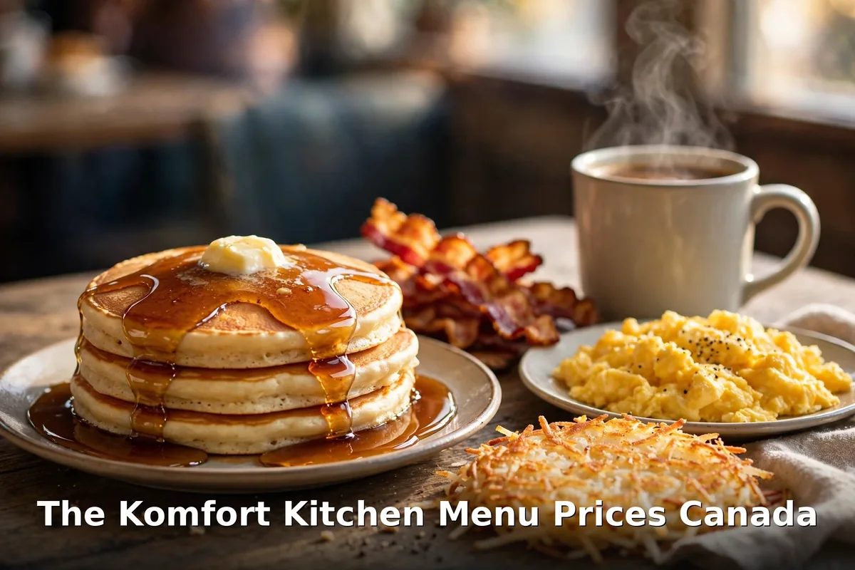 The Komfort Kitchen Menu Prices Canada 2026: classic diner breakfast spread, komfort kitchen menu