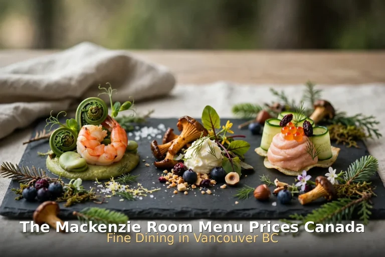 The Mackenzie Room menu prices Canada 2026 featured: AI-generated fine-dining tasting-plate photo with PIL keyword overlay