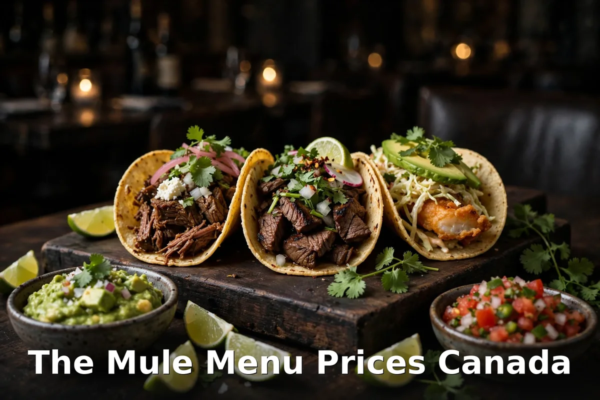 The Mule menu prices Canada 2026 featured: AI-generated tacos photo