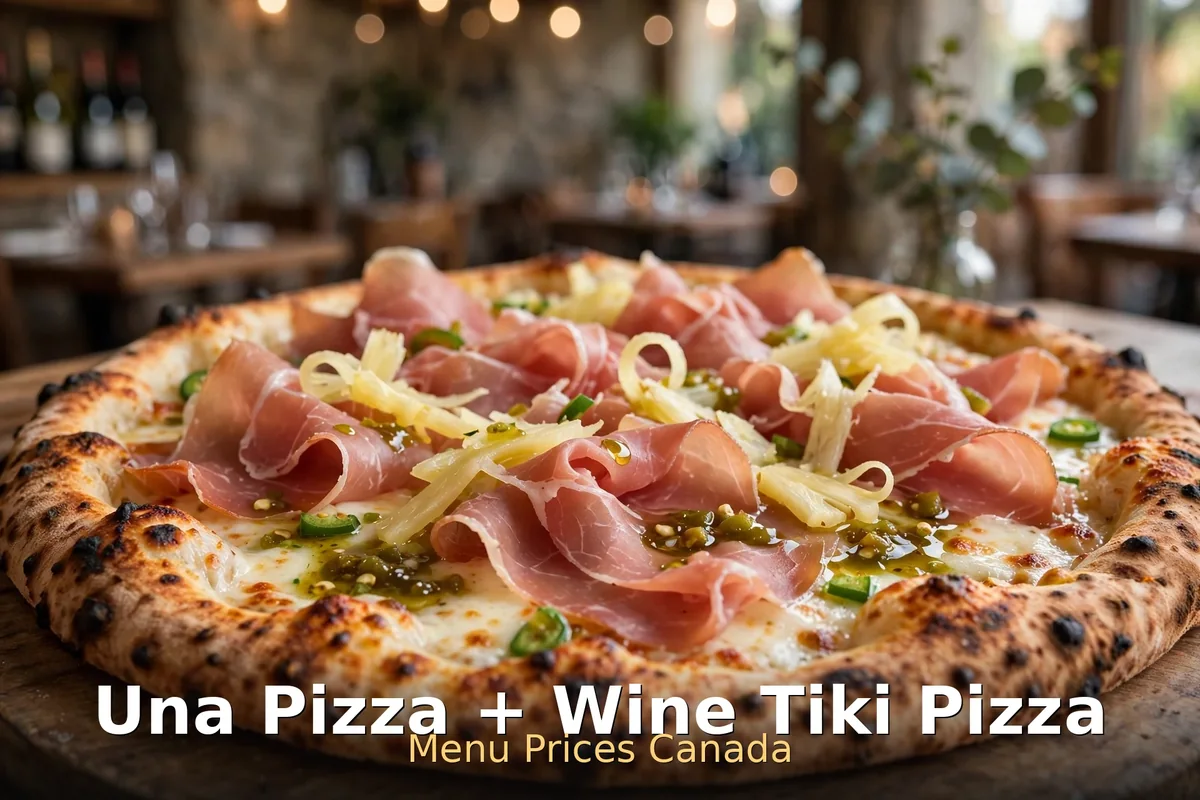 Una Pizza + Wine Tiki pizza with prosciutto and jalapeno oil, una pizza wine menu prices canada